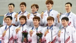배드민턴 남자 단체 한국 금메달 시상식