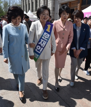 문재인-박원순-이재명-안희정 부인 통합행보