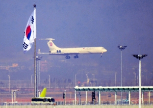 북 김정은 전용기, 인천공항 도착