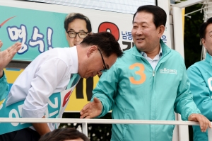 박주선, 김명수 바른미래당 인천 남동구갑 국회의원 후보 지원유세
