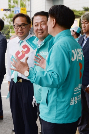 박주선, 김명수 바른미래당 인천 남동구갑 국회의원 후보 지원유세