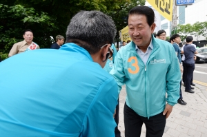 박주선, 김명수 바른미래당 인천 남동구갑 국회의원 후보 지원유세