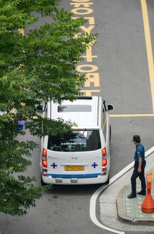 노회찬 정의당 원내대표 투신 사고 현장