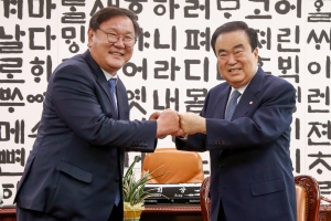 문희상 의장 예방한 김태년 신임 원내대표