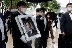 고 박원순 서울시장, '빗속 마지막 출근길'