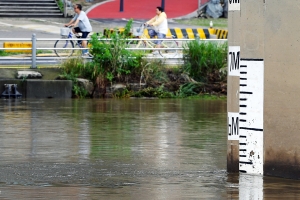 폭우 예보 스케치, 차량 대피한 탄천주차장