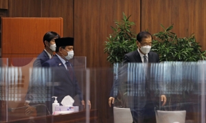 프라보워 수비안토 인도네시아 국방장관과 면담하는 정의용