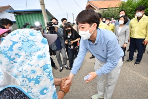 이준석, 이길리 수해 마을 현장 점검