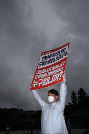 안철수, 드루킹 관련 청와대 앞 1인 시위