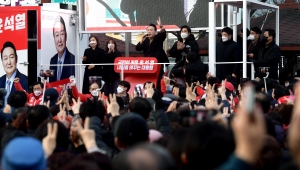 윤석열, 대실역 사거리 유세