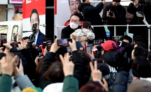 윤석열, 대실역 사거리 유세