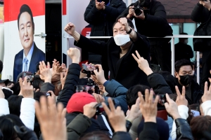 윤석열, 대실역 사거리 유세