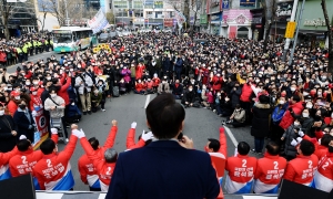 윤석열, 양산 유세