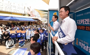 모래내시장 찾은 이재명 후보