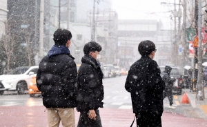 함박눈 내리는 서울 도심