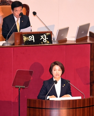 비교섭단체 대표 연설하는 이은주 정의당 원내대표