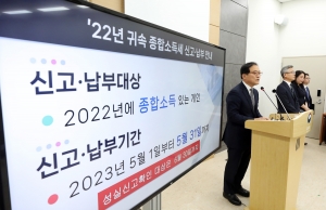 국세청, 022년 귀속 종합소득세 확정신고 발표