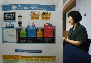 통계청 2023년 7월 소비자붕가동향 발표