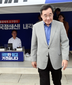 이낙연, 이재명 단식천막 방문